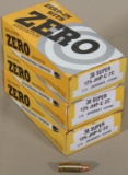 .38 Super Zero ammunition (3) boxes 125gr. JHP-C ZC,