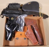 Jay-Pee Colt 357 4 black leather holster with ammo