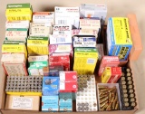 (35) boxes all partial pistol & rifle mix lot of ammunition from 6.35 -.270