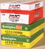 6.5x55 Swedish PMC & Remington, (50) rds. total, assorted grains