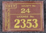 1917 Pennsylvania Resident hunter's license, canvas