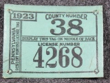 1923 Pennsylvania Resident hunter's license, canvas