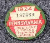 1924 Pennsylvania Resident Fishing license