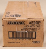 (1000) rds 9mm Luger Federal 115gr. metal case sealed in case