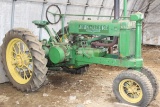 1936 JD A tractor, unstyled, hi-low range, Serial No. 474956