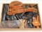 Assorted leather holsters, slings and caddies