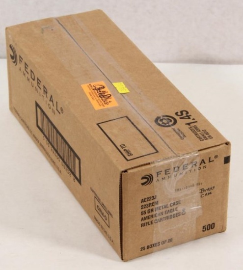 .223 REM 55 gr brass case Federal ammunition, 500 rounds