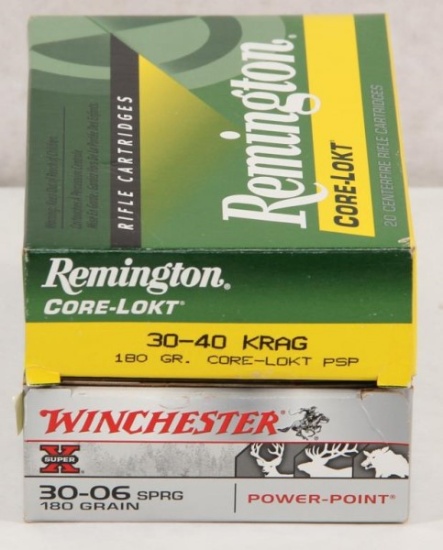 16 rounds .30-40 Krag 180 gr. Core-lokt PSP and 17 rounds .30-06 Sprg 180 gr