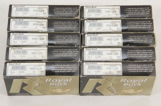 10 boxes RIO Ammunition Company Royal Buck 12 ga. 1345 fps 2.75" 00Buck 9 pellet.