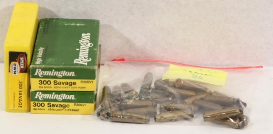 .300 Savage 37 rounds plus 45 empty brass. Sold as one lot