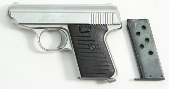 Bryco Arms, Model 25, .25 ACP, s/n 1215951, pistol, brl length 2.5", semi auto