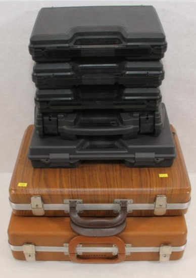 7 hard sided pistol cases, assorted manufacturers and sizes; sold as one lot