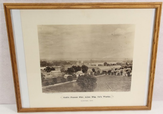 "Colt's Patent Firearms MFG. Co.'s Works." Hartford, Connecticut by Prescott & White, framed photo