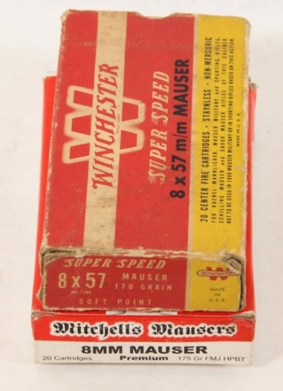 9 rounds 8mm Mauser plus brass. Sold as one lot. Must ship UPS Ground.
