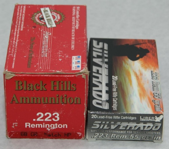 70 rounds .223 Rem 55 and 68 grain. Sold as one lot. Must ship UPS Ground.