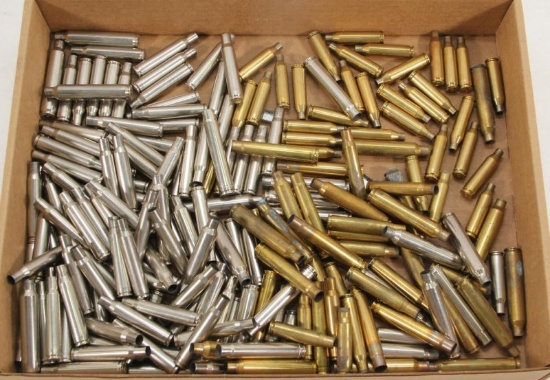 Flat lot full of mostly .300 Rem Ultra Mag and .375 H&H mag fired brass cases