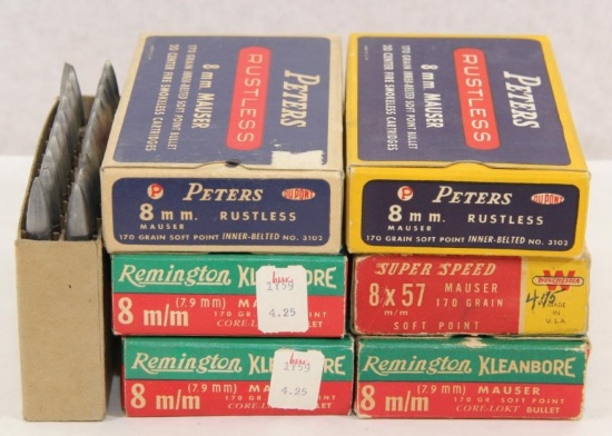 5 boxes plus 14 rounds 8mm and brass. Must ship UPS Ground.