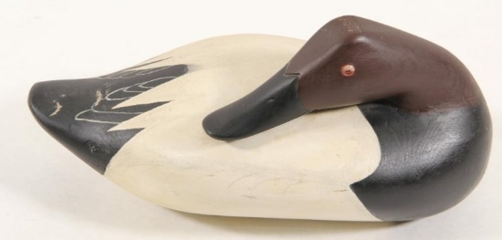 JHG painted wooden decoy, approx 13.5" long