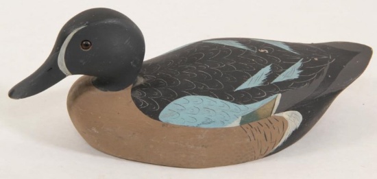 Ken Harris painted wooden decoy, approx 12.5" long