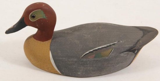 Ken Harris painted wooden decoy, approx 11.75" long