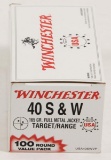 40 S&W 165 gr FMJ 100 round box Winchester Target/Range