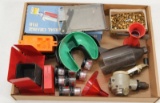 Flat lot of reloading supplies to include Universal Charging bar; powder trickler, Ohaus filler