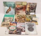 Assorted outdoor magazines from 1950s to present and game call cassette tapes