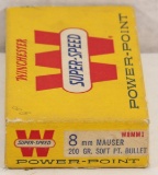 1 box 8mm Mauser 200 grain soft point Western Super Speed 20 rounds.