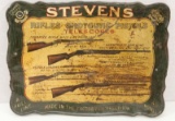 Early Stevens Rifles, Shotguns, Pistols and Telescopes advertising tin sign,