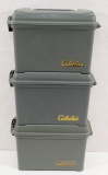 3 Cabela's plastic ammo cans (empty). Sold as 1 lot.