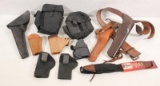 8 assorted holsters - leather, Keydex & other. Along with maga