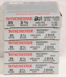 5 boxes Winchester 20 gauge 2.75 inch shotgun shells, 4 boxes #3 Buck, 1 box Sabot slugs,