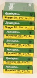 7 boxes Remington 20 gauge 2.75 inch shotgun shells - 5 boxes #3 Buck, 2 boxes Slugger.