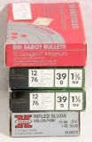 4 boxes 12 gauge slugs 2.75 and 3 inch. Sold by the box, 4 times the money.
