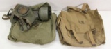 US marked Powers and Company 1941 bag and Army lightweight service mask in bag.