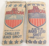 2-25 pound bags chilled lead shot All American Brand 7.5. Sold by the piece, 2 times the money.
