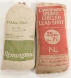 2-25 pound bags chilled lead shot one is Lawrence Brand other is Remington both are 7.5.