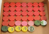 41 containers of percussion caps mostly full by Replica Arms, Dixie Gun Works #11,Leon-Beaux & other