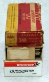 Winchester and other factory and reload - .348 Win, 3 boxes, sold as one lot. Must ship UPS Ground.