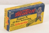 Great Graphic box - Western Bear 35 Rem.auto loading silvertip. One side of box missing.