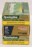 3 boxes of .300 Remington Ultra Mag 180 grain some mismatch. Sold by the box, 3 times the money.