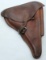 dta/41 P.O8 brown leather holster with Waffenamt marking WaA195 inside ink mark 