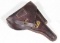 brown leather P.O8 style holster marked 1370 on flap with takedown tool and cleaning rod