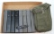 lot of 8 Sten Gun magazines with loader in grease and canvas pouch