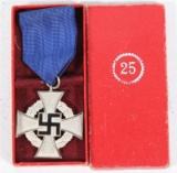Nazi 25 year Civil Service medal boxed