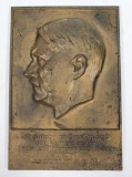 cast iron Adolf Hitler plaque, 8.5