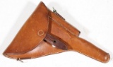 brown leather A. VOLKEN 41 Swiss Luger style holster showing some wear