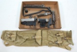 Sten Gun parts kit with canvas bag, mostly complete