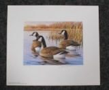 1984 Pennsylvania Waterfowl Management stamp print by James Killen, signed, 3587/7380 with stamp