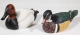 (2) cast resin duck decoys